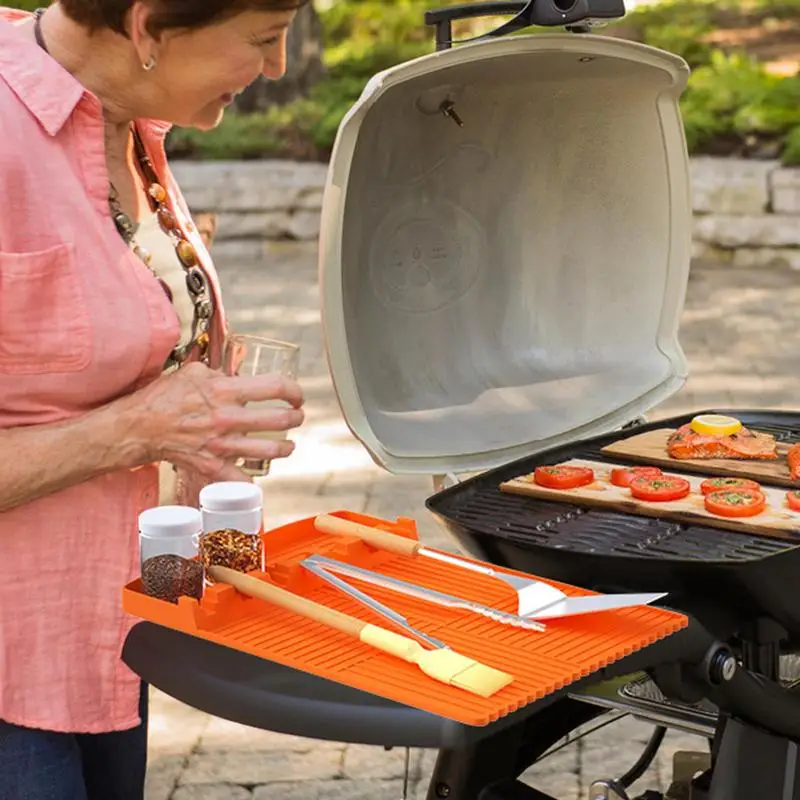 Silicone Griddle Mat Silicone Multifunctional Griddle Tools Mat For Outdoor Grill Heat Resistant Utensil Holder Pad For Outdoor