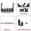 Black Cat Over The Door Hooks Hanger, 8 Hooks Decor Towel Coat Rack Organizer coat rack wall mount towel rack Iron Art 5