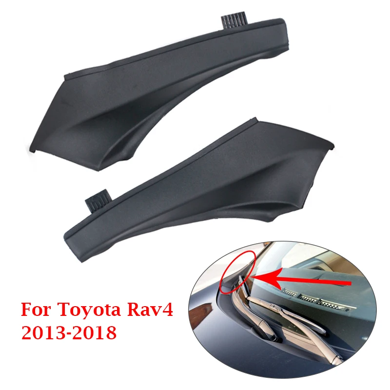 Car Front Windshield Wiper Side Cowl Extension Cover 1Pair For Toyota RAV4 2013 2014 2015 53867-4 53866-4 windshield cowl grille cover