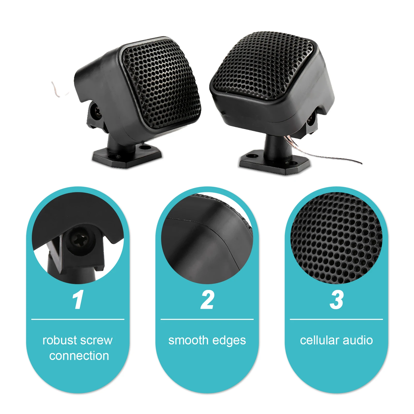 Minialtavoz cuadrado Universal para coche, sistema de Audio para puerta de vehículo, 500W, 2 piezas