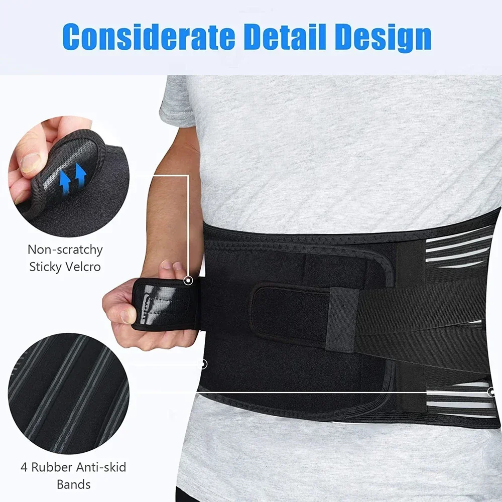 

Men/Women Breathable Back Support Belt Back Braces for Lower Back Pain Relief with 6 Stays for Work Lumbar Support Belt