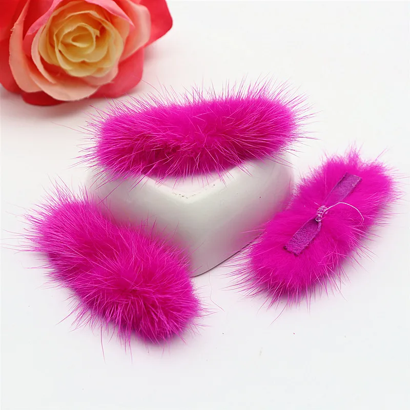 Craft Supplies Pom Poms Craft Supplies 5/10 Pcs 3*7 Cm Mink Fur Pom-pom Bow Tie DIY Hairpin Headdress Corsage Bow Tie DIY Hair Accessory Phone Case Crafts Material