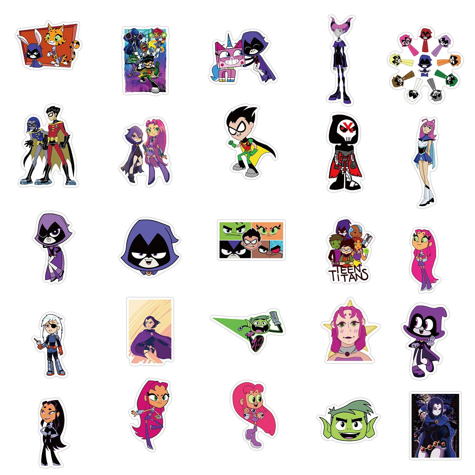 Teen Titans Graffiti Sticker Pack - 50pcs Waterproof Decorative Set