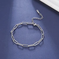Skyrim Friendship Paperclip Link Chain Men Women Girls Stainless Steel Gold Color Bracelets Minimalist Jewelry Valentine Gift - Image 2
