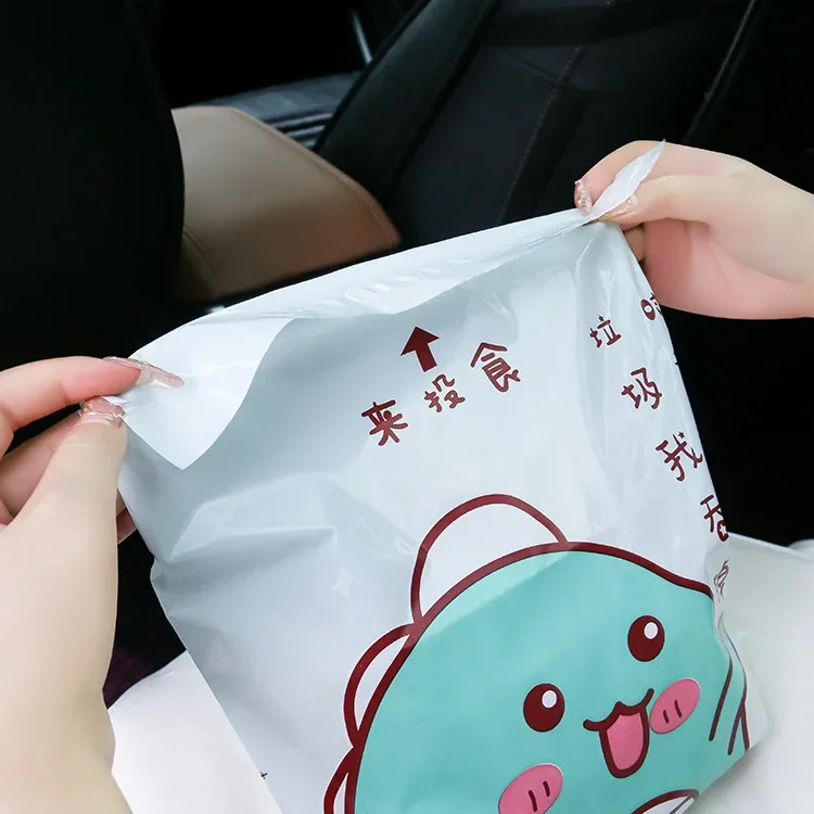 Garbage bag self-adhesive cute disposable garbage bag Car kitchen general type can be hung paste storage bag 15pcs