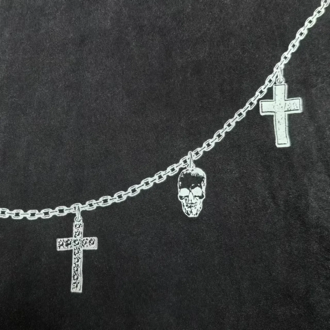 2024 Number Nine Archive Skull Necklace Worn Out Washed Short 