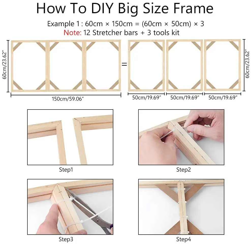 YWDECOR Wooden Frame for Canvas Painting Picture Posters Decorative Paint Home Wall Art Hanging Decor Diamond Painting Frame Kit photo frame wood canvas frame wood photo frame wood frame wood picture frame art frames