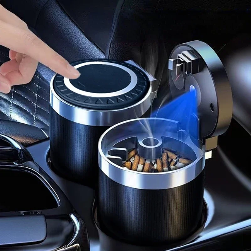 Car Ashtray Portable Ashtray Car Ashtray With Led Light Easy Clean Detachable For Automobiles Outdoor