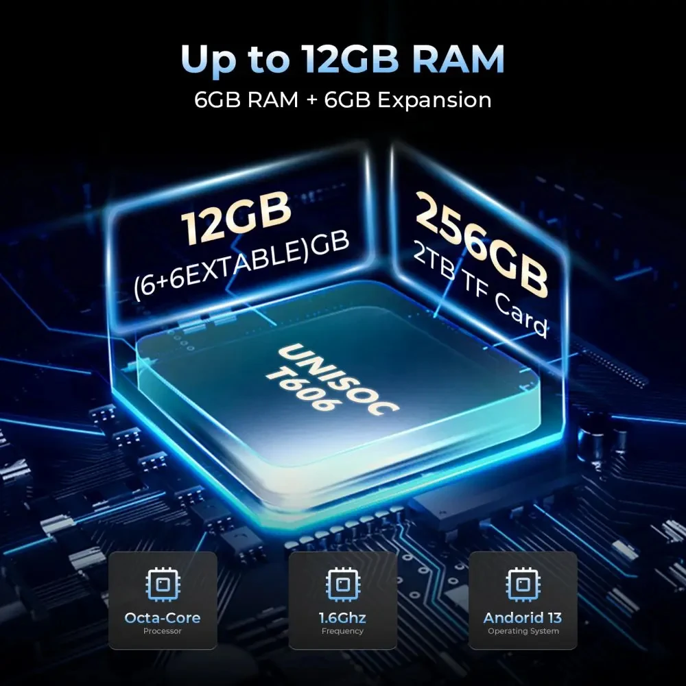 HOTWAV R7 Rugged Tablets Android 13 15600mAh Battery Pad 10.1'' HD+ 12GB(6+6) 256GB OTG Reverse Charge Tablet PC Global Version