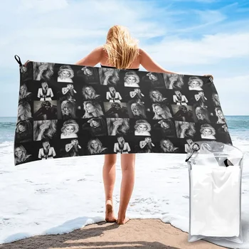 Asciugamano da spiaggia Helene Fischer Collage Asciugamani rapidi assorbenti ad asciugatura rapida in morbida microfibra per il bagno 1