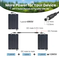 Panneau solaire Soshine USB 5V 6W, éclairage de surveillance extérieur pour la maison, chargeur de batterie solaire miniature DC monocristallin haute performance 6