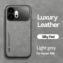 Magnetic PU Leather Shockproof Phone Case with Full Camera Protection for Honor 600 Pro (Gray)