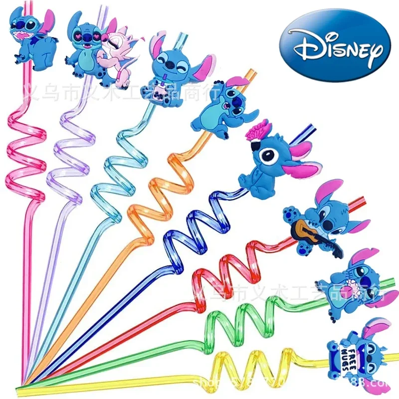 

Disney Anime Figure Stitch Reusable Straws Kawaii Lilo & Stitch Kids Birthday Party Decoration Supplies Christmas Gifts