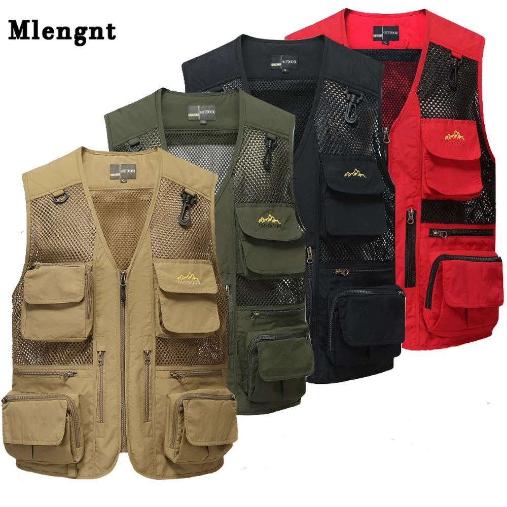 Mesh Breathable Detachable Fishing Vest Men Multi Pockets Photographer