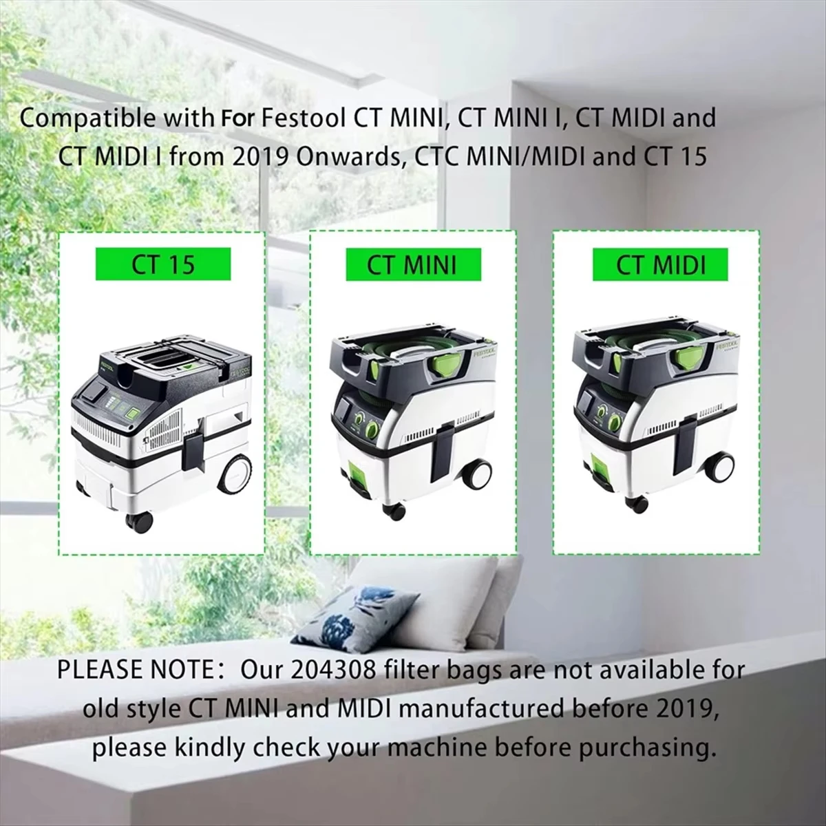 Dust Bag for FeStool A61I 204308 CT Mini/Midi -2/5 Filter 204308