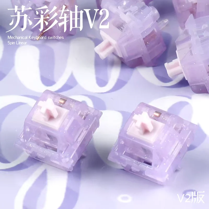 KeyGeek SU 컬러 V2 리니어 스위치 5핀 37g 45g 토키 스위치, 기계식 게이밍 키보드용 MX 스위치, PC 액세서리, 커스텀