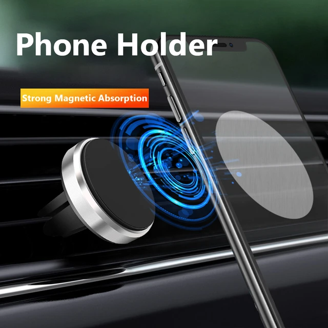 Support magnétique pour téléphone portable dans la voiture, grille