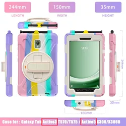 Rugged Protective Case with Swivel Stand and Hand Strap for Active 5 (2024) (Colorful Pink)