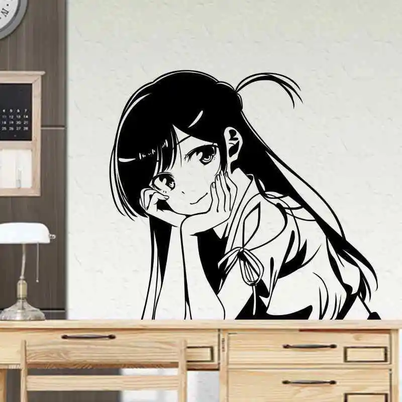 Kanojo Okurishimasu, наклейка на стену, виниловые наклейки, Декор для дома, декоративное украшение, аниме автомобиль