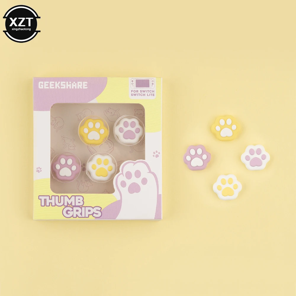Shaped Cat Claw Thumb Grip Cap Silicone Soft Protective Cover Controller Thumbstick Case For Nintendo Switch Oled JoyCon NS Lite
