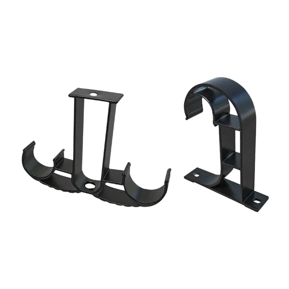 Description Picture 2 of item1Pcs Single Double Hang Curtain Rod Bracket Fixing Clip Aluminum Alloy Rod Support Clamp Furniture Hardware Crossbar Hanger Hook