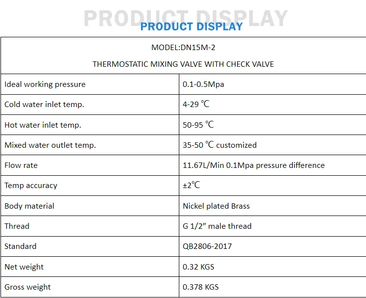 Valvola Miscelatrice Termostatica Gangang - Ottone Senza Piombo Con Ritegno | Connessioni G1/2 Pollici - Foto 9