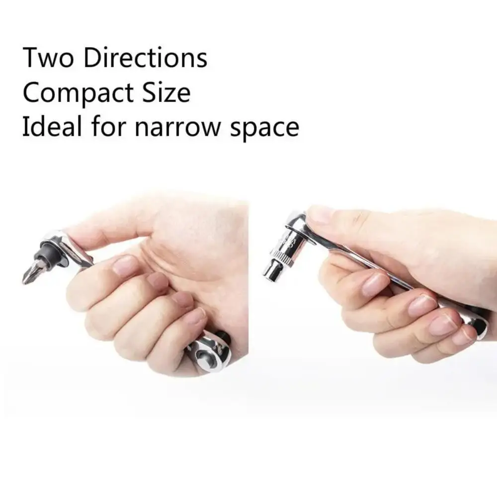 1/4 Inch Dual Head Quick Socket Portable Wrench,Wrench Screwdriver Hex Torque Wrenches Set 2-in-1 Ratchet 3