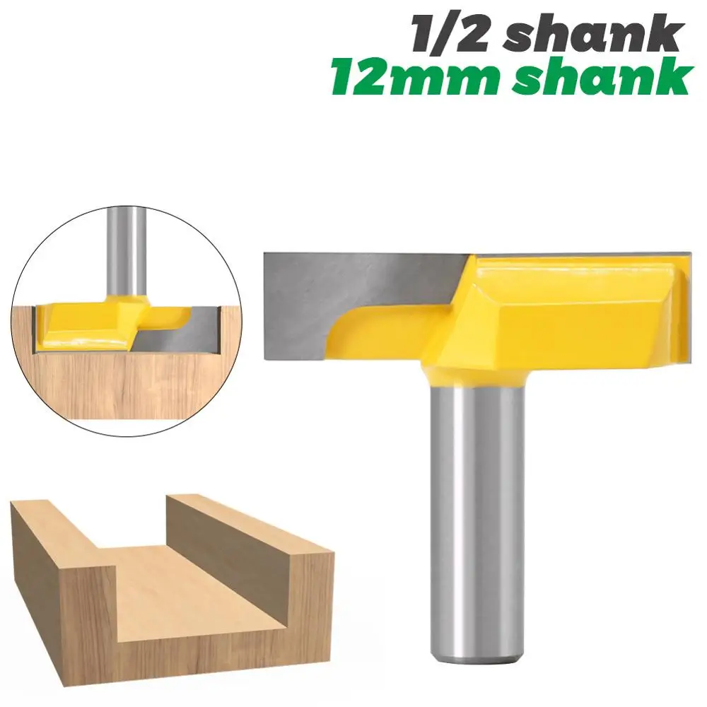 

1/2” Inch 12mm Shank 2-1/4” Bottom Cleaning Router Bit Mortising Bit Spoil board Surfacing Slab Flattening Woodworking Milling