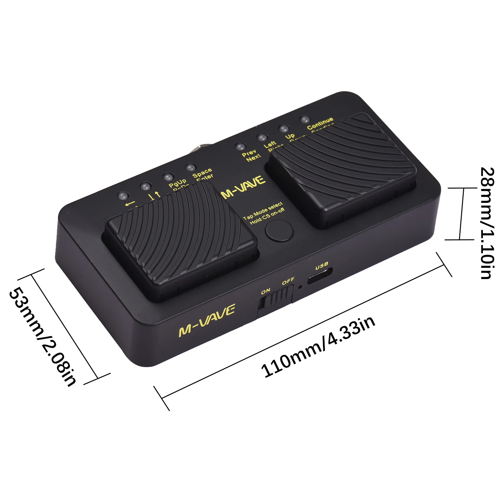 USB Rechargeable Musical Instrument Smart Phone Tablet M-VAVE Cube Turner Pro Wireless BT Page Turner Silent Foot Pedal wireless page turner pedal
