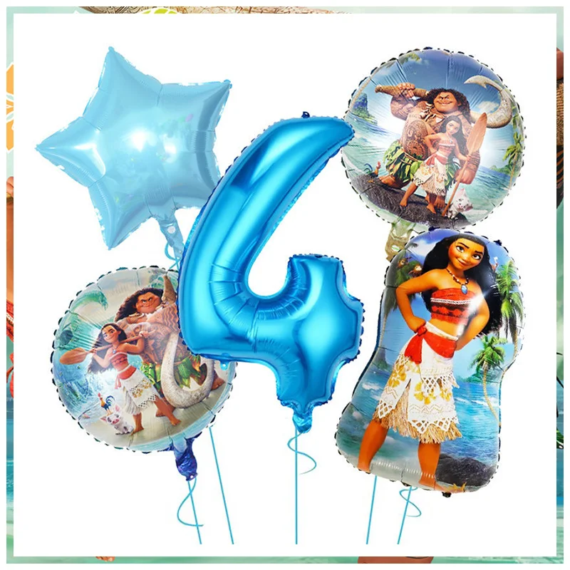 thumbnail image 1 of Globos de cumpleaños de Disney Moana, plato de papel, vasos, servilletas, kit de decoración para fiesta de feliz cumpleaños, suministros para niños, 1 of 5