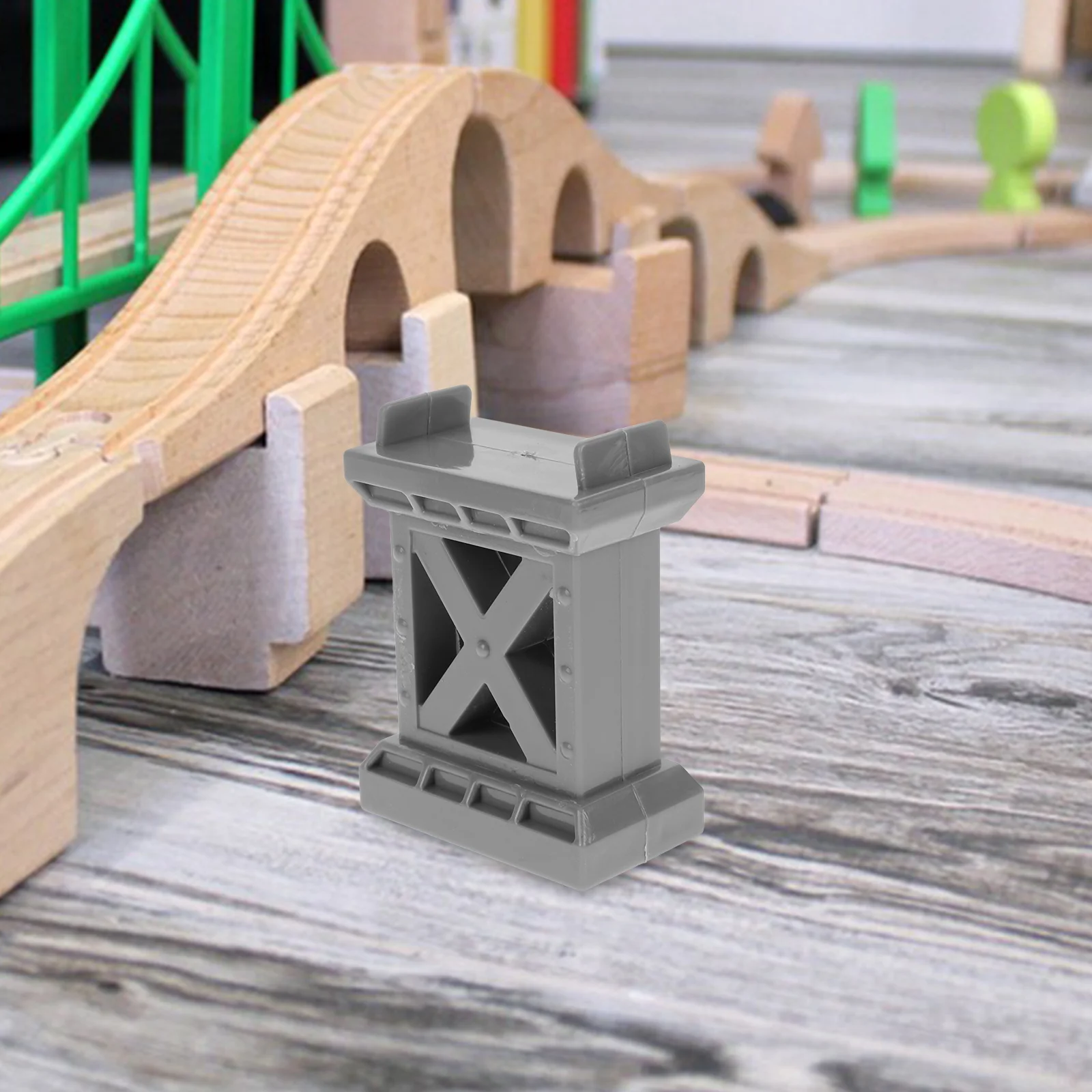 Train Pier Wooden Bridge Support Track Supports Railway Accessories Child Toy Risers
