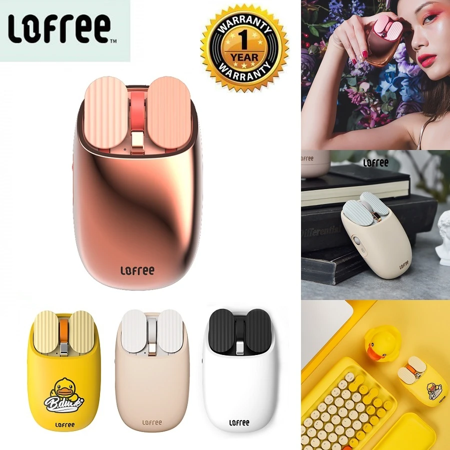 silent wireless mouse Sanreya Original LOFREE Lofe Maus Potato Chips 2.4G Wireless Mouse Portable Mouse | 5 Adjustable DPI Levels | 2.4G & Bluetooth top wireless mouse