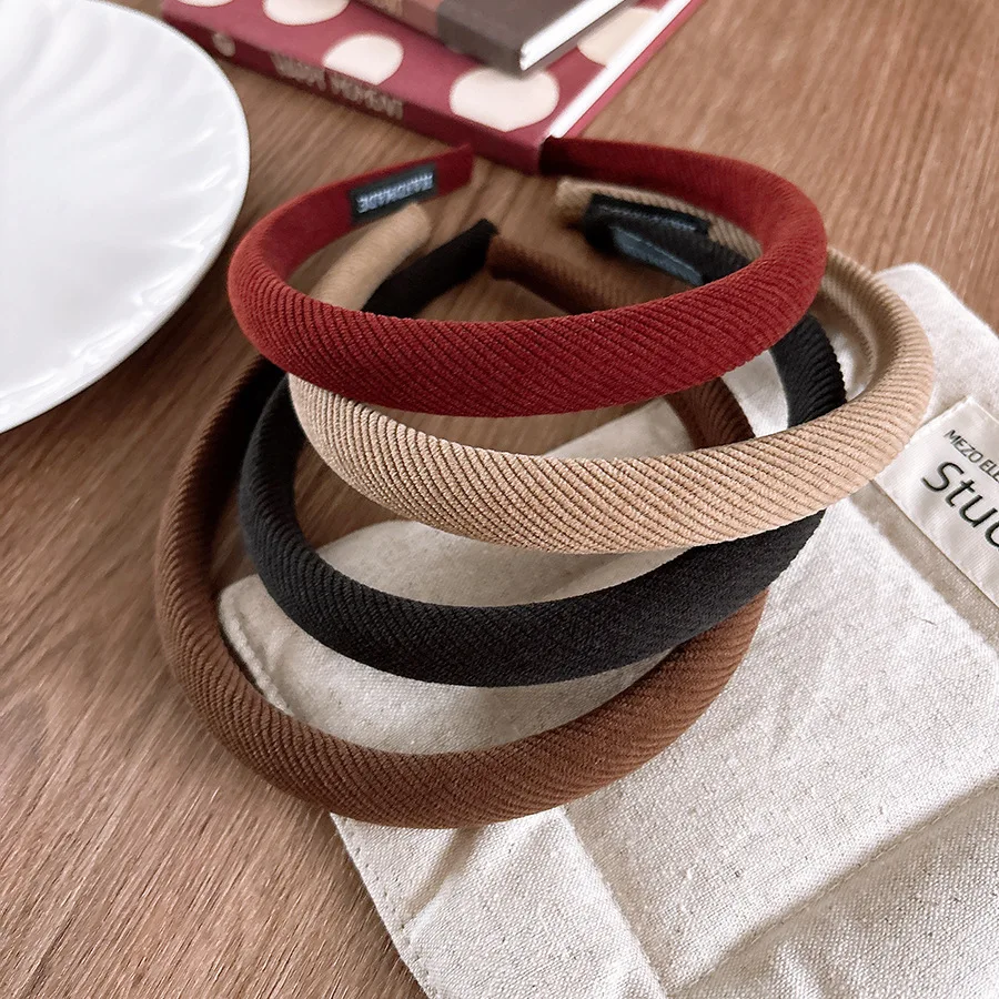 Koreanische Winter Einfache Schwamm Stirnband Haarbänder Scrunchies Frauen Mädchen Kinder Haar Kopf Hoop Bands Zubehör Kopfschmuck Headwe – Detail 5