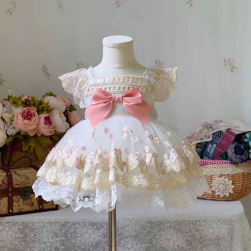 

2023 Spanish Girls Dress Lolita Princess Baby Birthday Party Dresses Kids Toddler Girl Ball Gown Infant Boutique Clothing 4-6y