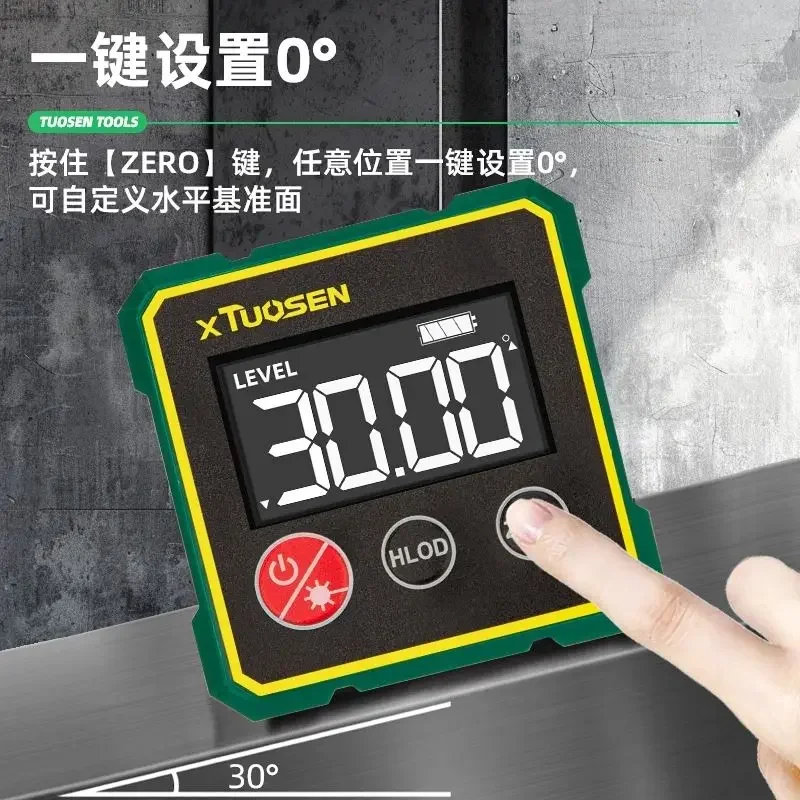 High precision digital inclinometer box, electronic level tool, laser level, dual axis angle measuring instrument