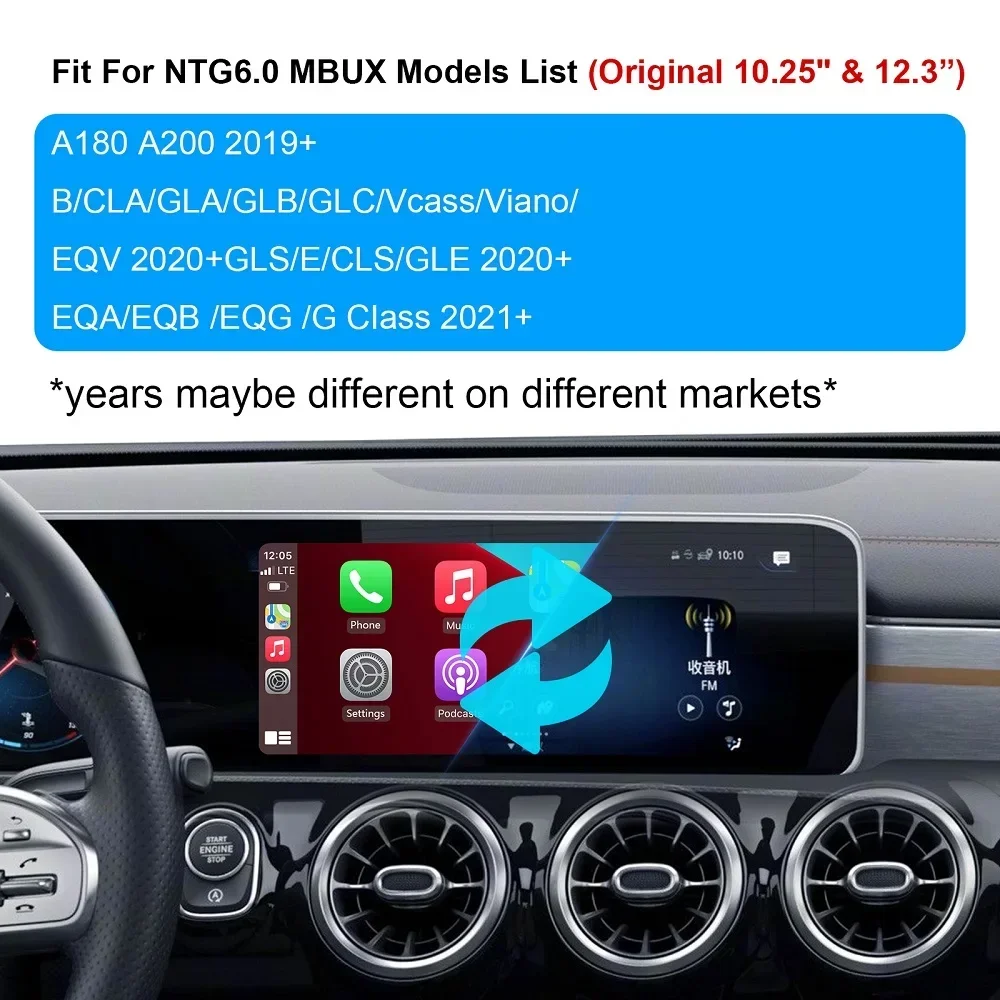 OEM ȭ ׷̵ ڴ ڽ CarPlay ȵ̵ ڵ ޸  A B C E GLA GLK GLS CLA ML Ŭ NTG 6 MBUX ý