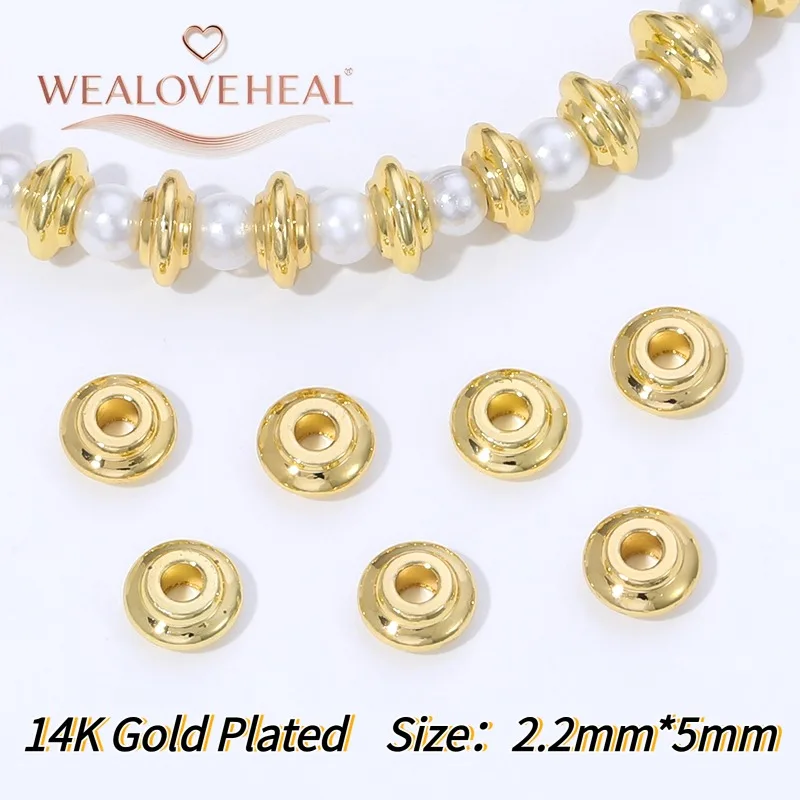 14K vergoldete Messing-Abacus-Flachperlen, Perlen-Trenner für DIY-Armbänder, Halsketten, Schmuckherstellung, Großhandel – Detail 22
