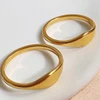 High End PVD Stainless Steel Korean Simple Classic Gold Color Ring For Women Girl Small And Versatile Banquet Jewelry Wholesale 5