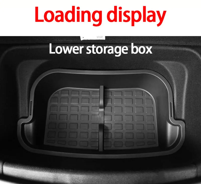 For Tesla Model Y 2021-2024 Rear Trunk Double-deck Storage Box and Front Cargo L