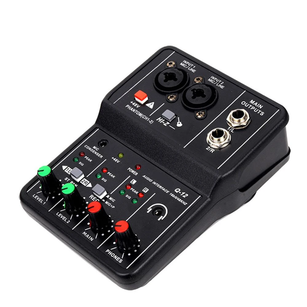 Q12 Universal Professional Audio Interface Sound Card For Computer
