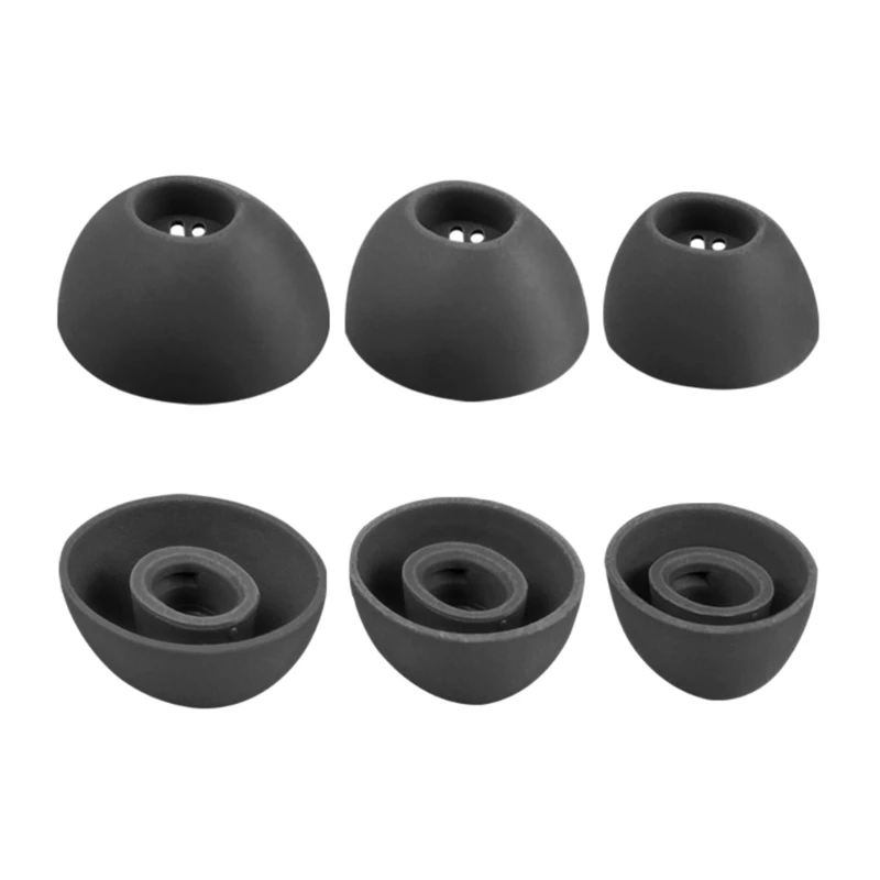 Comfortable Silicone Ear Tips - Replacement Earplugs in 3 Sizes (Small, Medium, Large) - Set of 3 Pairs