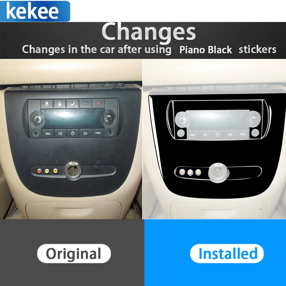 

For Chevrolet Silverado For GMC Sierra 2007-2014 Piano Black Rear Sound Control Set Cover Car Interior Trim Accessories Sticker