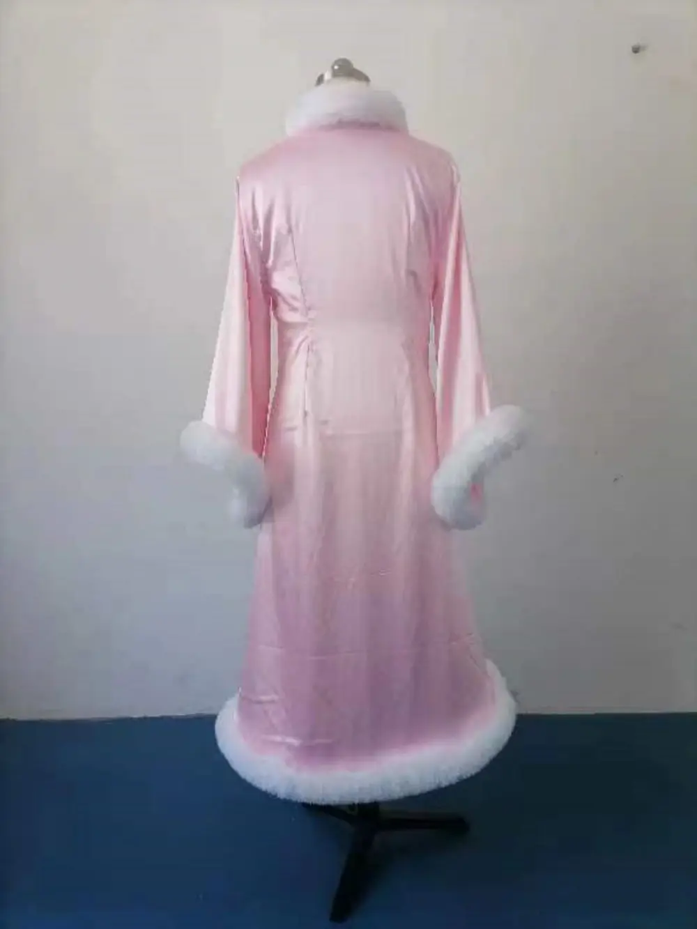 Feather Fur Robe Silk Satin Bridal Dressing Gown Sexy Illusion Lingerie Nightgown Bathrobe Sleepwear