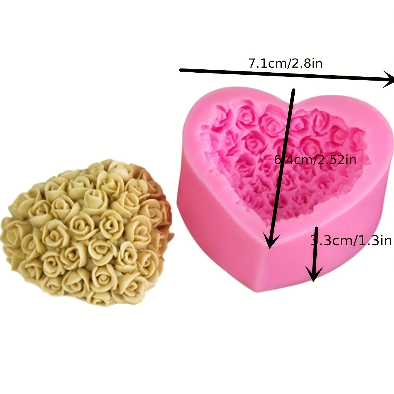 DIY Heart & Rose Candle Silicone Mold - Valentine's Day Decoration Image 4