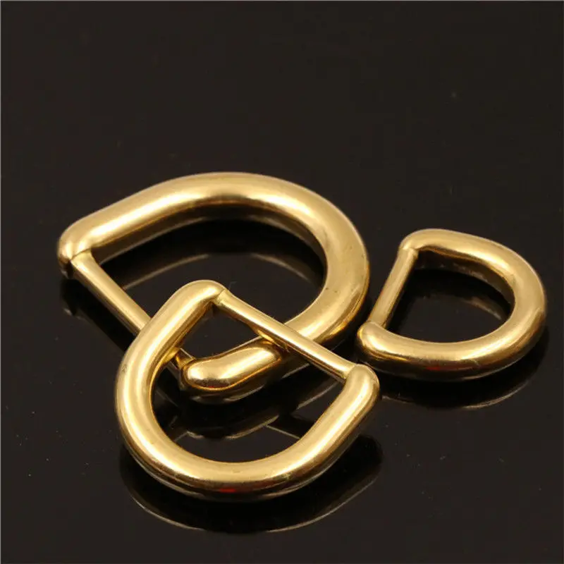 Solid Brass Molded D ring Buckle for Leather Craft Bag Purse Strap Belt Webbing Dog Collar 15/20/25mm 1piece