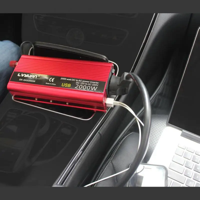 

Инвертор немодулированного синусоидального сигнала с двойным Usb-портом защита от высокого напряжения долговечная Совместимость эффективные автомобильные поставки преобразователь напряжения