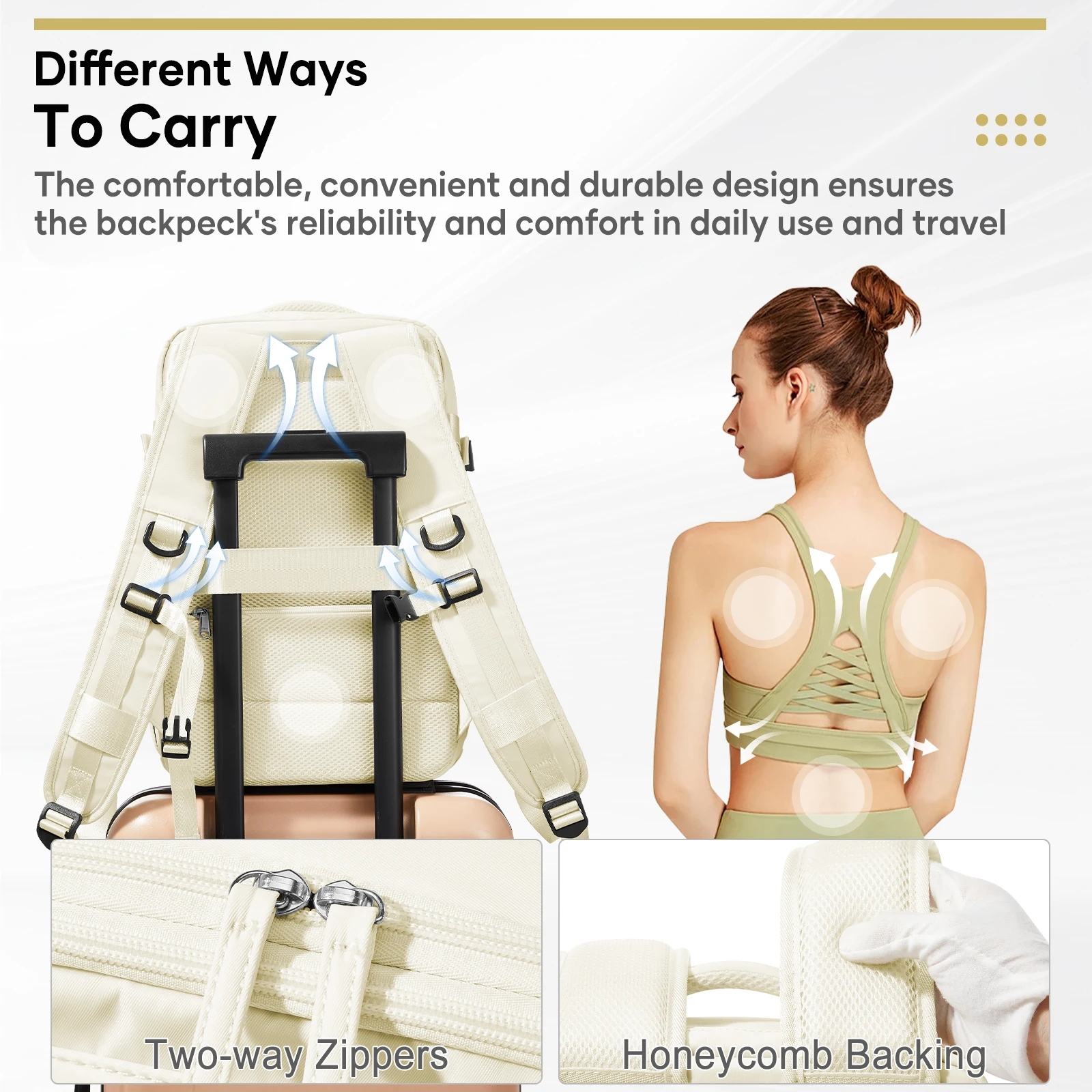 Backpack Ryanair 40x20x25, Vacuum Compression Backpack, Hiking Vacuum Travel Backpack for Men Women, Multi-Functional Laptop Bag