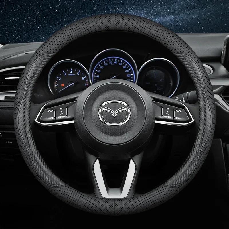 Coprivolante in Pelle per Mazda CX90 BT-50 CX-60 CX-4 CX5 CX9 CX7 CX3 CX70 CX80 CX50 MX5 MX50 Accessori Auto - immagine 3