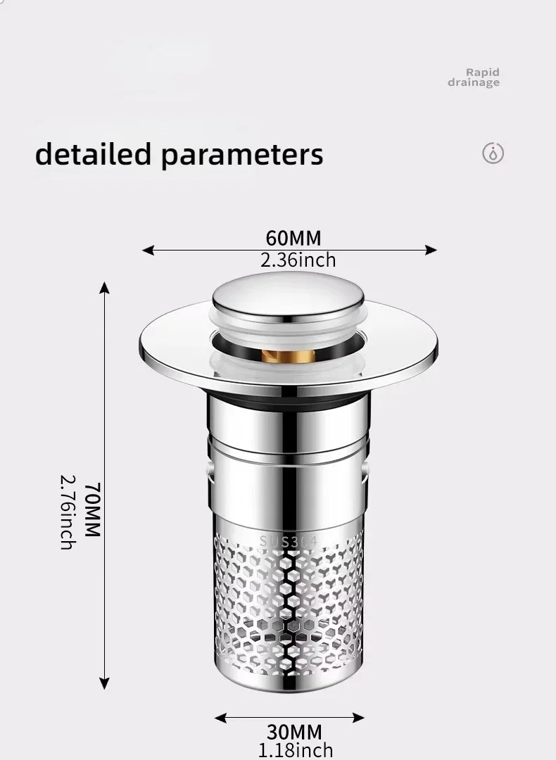 Kompletny zestaw filtra odpływowego pop-up