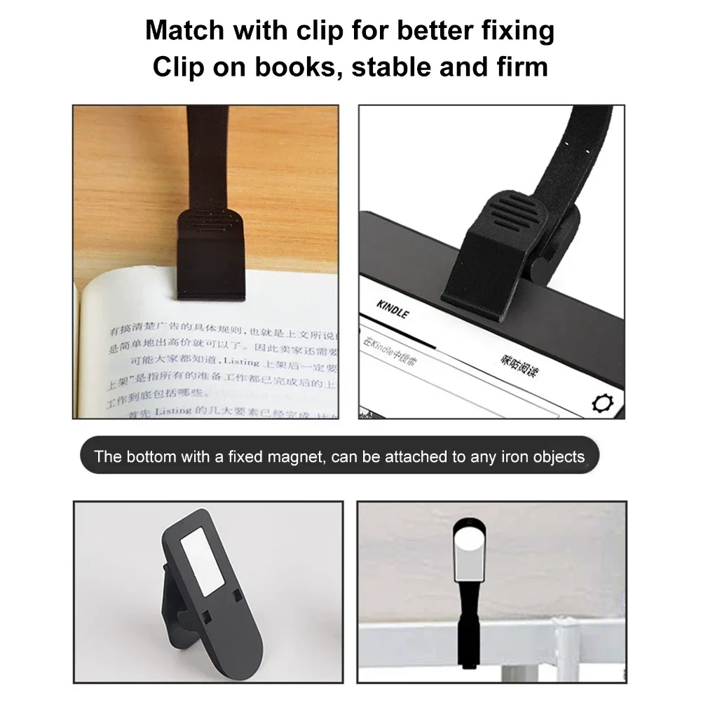 Portable Mini Desk Lamp Student Night Reading Light USB Charging LED Book Light 3 Source Clip Lamp